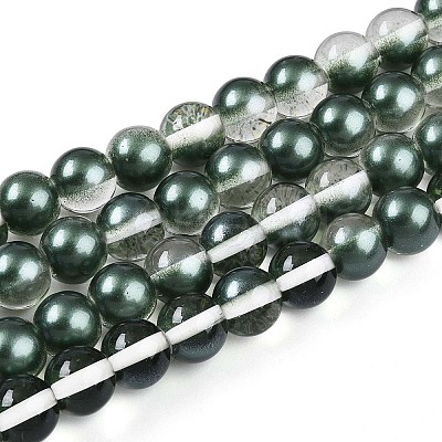 Baking Paint Transparent Glass Beads X1-DGLA-N011-10mm-07-1