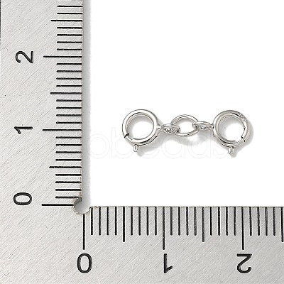 S925 Sterling Silver Double Spring Ring Clasps STER-R003-07P-1