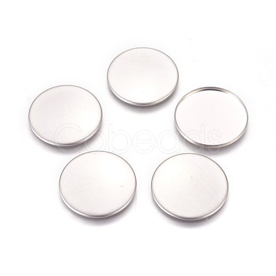 Tarnish Resistant 304 Stainless Steel Plain Edge Bezel Cups X-STAS-E460-10P-30mm-1