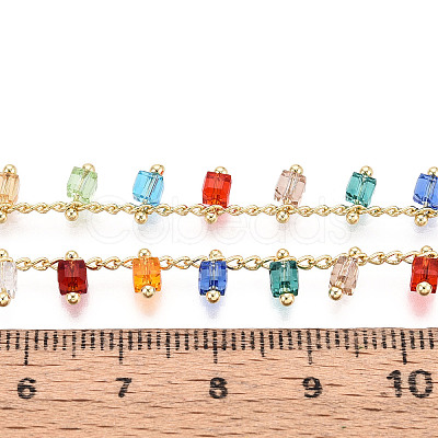 Handmade Brass Cube Link Chains CHC-T017-07-1