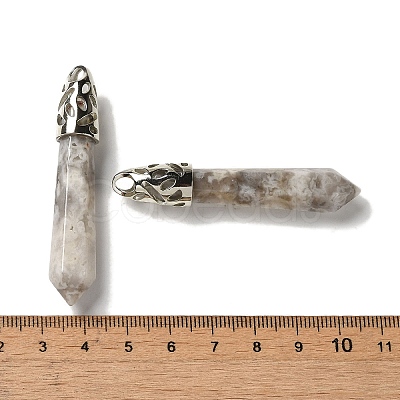 Natural Crazy Agate Pointed Big Pendants G-Z055-01P-24-1