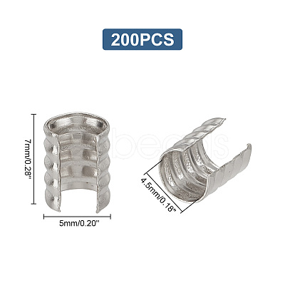 200Pcs Iron Folding Crimp Ends IFIN-GA0001-50A-1