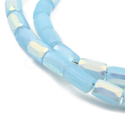 Frosted Opaque Glass Beads Strands GLAA-P058-07A-06-1