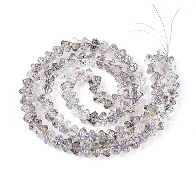 Electroplate Transparent Glass Beads Strands EGLA-N055-03A-01-1