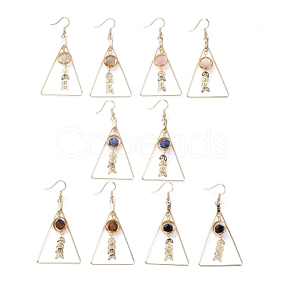 Natural Mixed Gemstone Dangle Earrings EJEW-JE04025-1