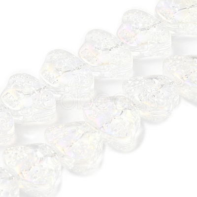 Transparent Electroplate Glass Beads Strands EGLA-F158-AB02-A-1