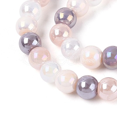 Electroplate Glass Beads Strands EGLA-N019-6mm-04-1