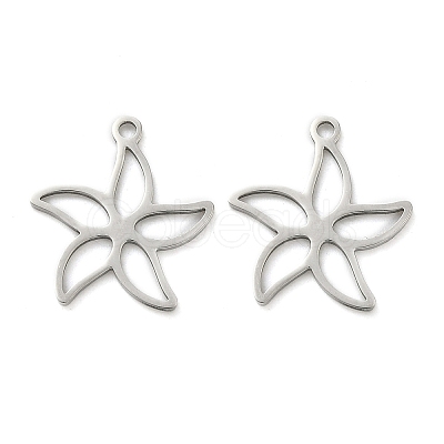 Hollow 201 Stainless Steel Pendants STAS-F337-10G-P-1