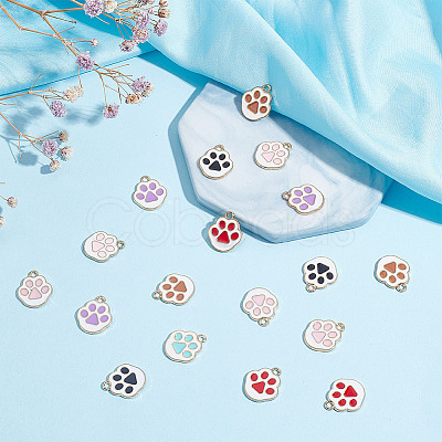 72Pcs 6 Colors Alloy Enamel Pendants ENAM-GO0001-16-1