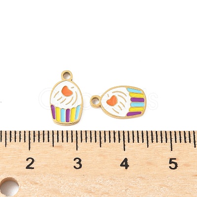 304 Stainless Steel Enamel Charms STAS-R168-01C-G-1