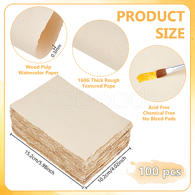 50Pcs Wood Pulp Watercolor Paper DIY-WH0671-347B-1