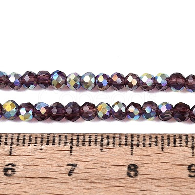 AB Color Plated Transparent Glass Rondelle Beads Strands EGLA-T029-2mm-10T-1