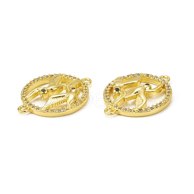 Brass Micro Pave Clear Cubic Zirconia Connector Charms KK-E068-VB294-1