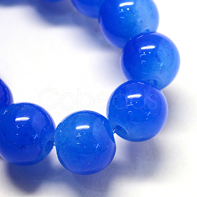 Baking Paint Imitation Jade Glass Round Bead Strands X-DGLA-Q021-8mm-33-1