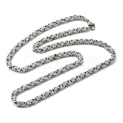 Non-Tarnish 201 Stainless Steel Byzantine Chain Necklaces NJEW-V0313-02-1