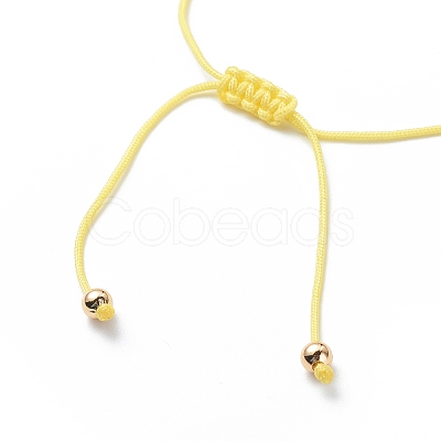 Brass Tiny Cross Charms Braided Beaded Bracelets for Women BJEW-JB08743-1