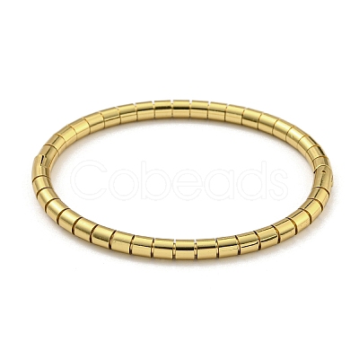 PVD Vacuum Plating 202 Stainless Steel Column Hinged Bangles for Women Men BJEW-M317-06D-G-1
