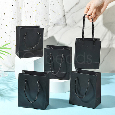 6Pcs Rectangle Paper Gift Storage Bags with Ribbon Handles ABAG-TA0001-65A-1