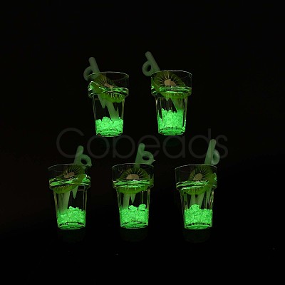 Imitation Fruit Tea Resin Pendants CRES-S359-31D-1
