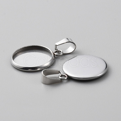 10Pcs 304 Stainless Steel Pendant Cabochon Settings STAS-WH0029-97B-P-1