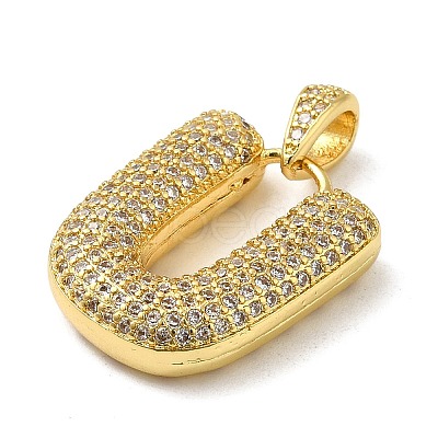 Brass Micro Pave Cubic Zirconia Pendants KK-E061-03G-21-1