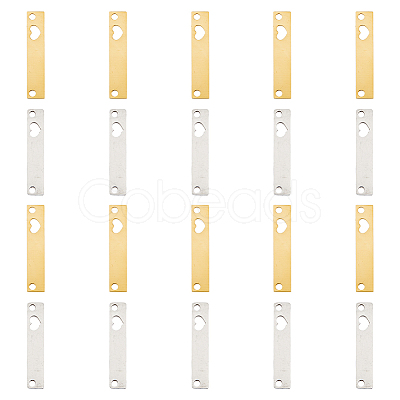 20Pcs 2 Colors 201 Stainless Steel Pendants STAS-DC0014-09-1