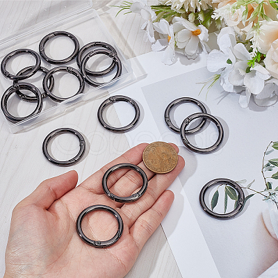 15Pcs Zinc Alloy Spring Gate Rings FIND-BBC0005-01B-B-1