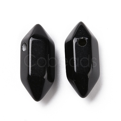 Natural Obsidian Double Terminal Pointed Pendants G-C007-02A-07-1