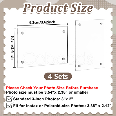 4Pcs Rectangle Acrylic Fridge Magnet Home Decoration Accessoriesa AJEW-DR0002-75-1