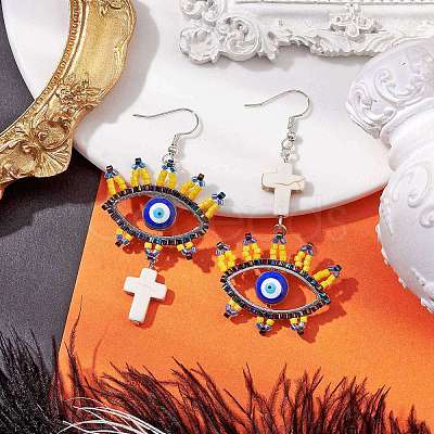 Iron Dangle Earring EJEW-MZ00191-1