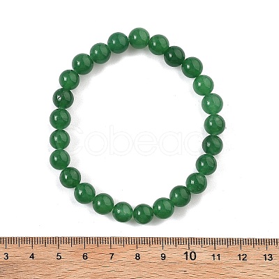 Natural Malaysia Jade Bead Stretch Bracelets X-BJEW-K212-B-013-1