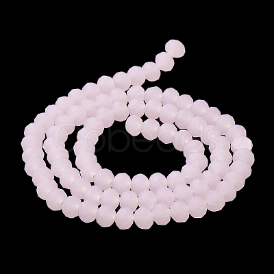 Imitation Jade Solid Color Glass Beads Strands EGLA-A034-J8mm-MD02-1