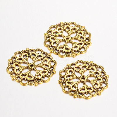 Tibetan Style Filigree Joiners Links LS-TIBE-A11623-AG-FF-1