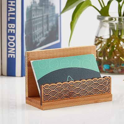 2Pcs Chinese Style Rectangle Bamboo Business Card Holder DJEW-OC0001-13-1