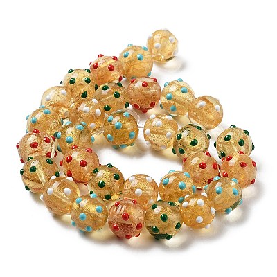 Handmade Bumpy Lampwork Beads Strands LAMP-P059-A04-1