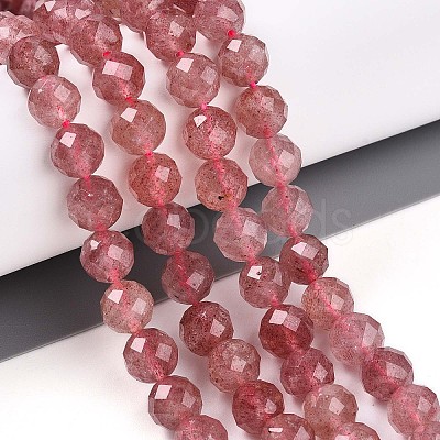 Natural Strawberry Quartz Beads Strands G-S345-8mm-21-1