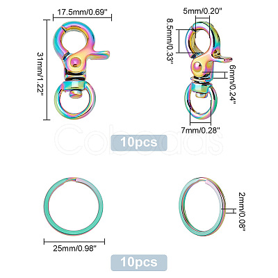 PandaHall Elite 10Pcs Alloy Swivel Clasps FIND-PH0009-05-1