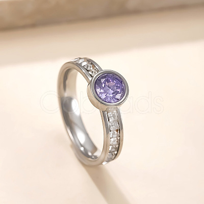 304 Stainless Steel & Rhinestone Finger Rings WG87391-05-1