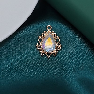 Glass Rhinestone Pendants FIND-WH0021-90KCG-02-1