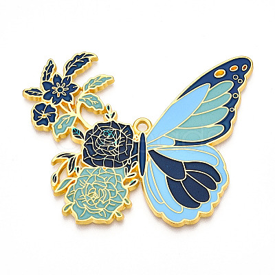 Rack Plating Alloy Enamel Big Pendants LS-ENAM-N056-399D-G-1