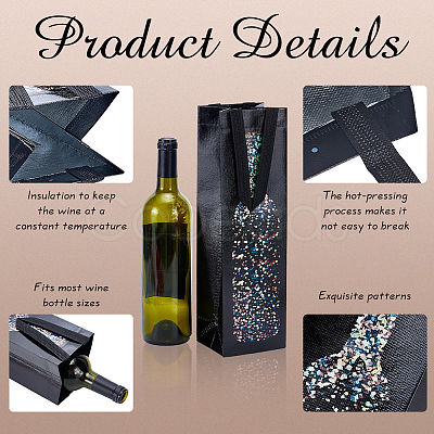 Non-Woven Fabric Wine Bottle Gift Tote Bags ABAG-WH0048-91-1
