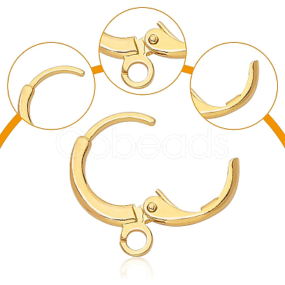 Brass Huggie Hoop Earring Findings KK-BC0005-28G-1