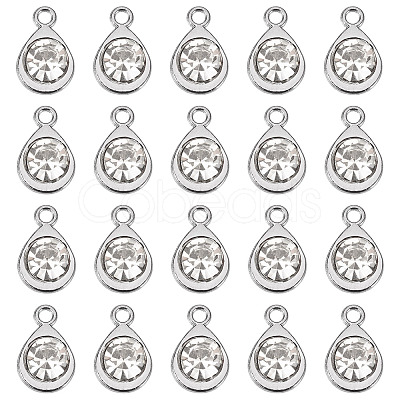 20Pcs Faceted Glass Charms RGLA-TADJ0001-01K-1