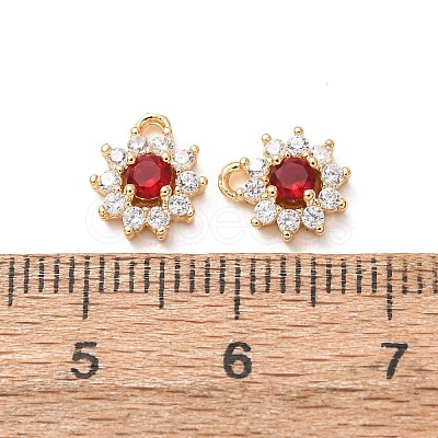 Brass Micro Pave Cubic Zirconia Charms CU-K002-39G-F-1