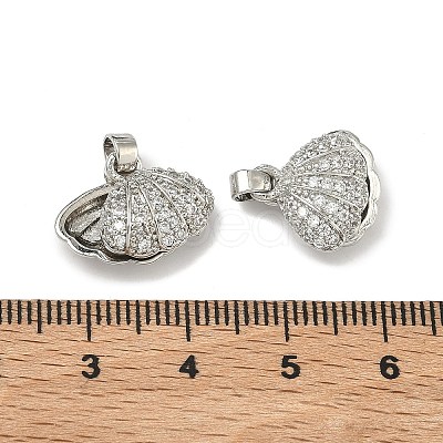Brass Micro Pave Clear Cubic Zirconia Pendants KK-G557-30P-1