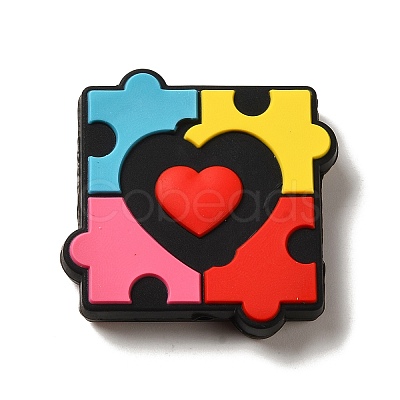 Infantile Autism Theme Silicone Focal Beads SIL-P007-C02-1