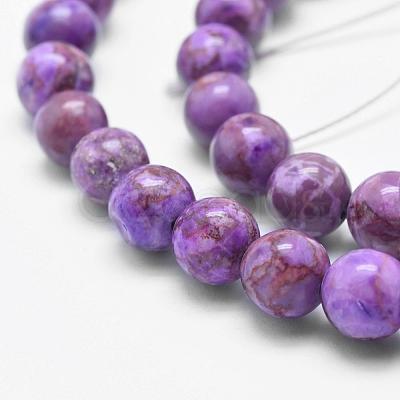 Natural Marble Beads Strands G-K211-10mm-G-1