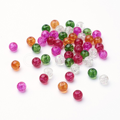 Baking Paint Crackle Glass Beads DGLA-X0006-6mm-09-1