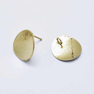 Electroplated Brass Stud Earring Findings KK-G331-21G-NF-1