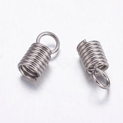 Tarnish Resistant 304 Stainless Steel Coil Cord Ends STAS-K146-070-9x4mm-1